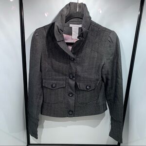 Charlotte Russe Jacket Women Size Small Gray Tweed
